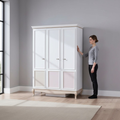 Wardrobe white dressing closet furniture white country house cabinets furniture