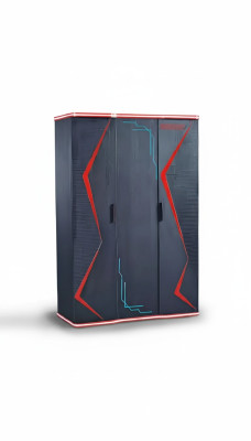 Black wardrobe closet furniture cabinets children's room wood 131x60x200