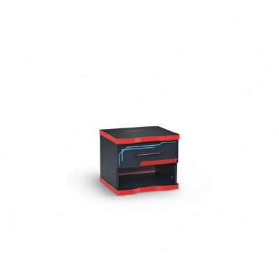 Modern black nightstand, designer nightstand in the children's room, new furniture.