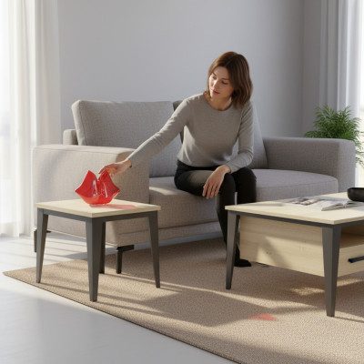 Designer luxury brown coffee table, wooden furniture, modern office furniture