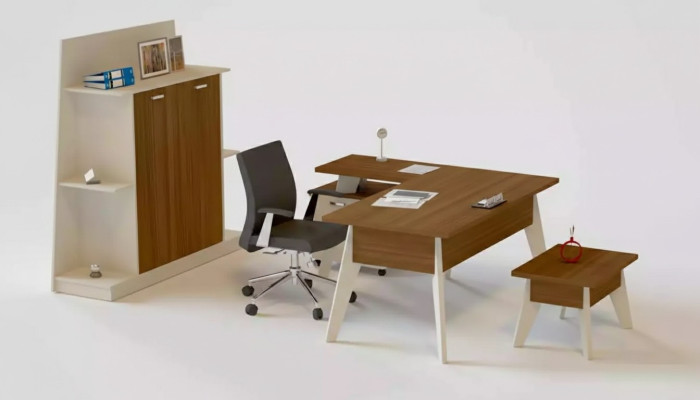 Corner desk table filing cabinet coffee table cabinet furniture office 3-piece set.