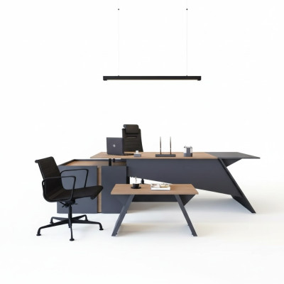 Luxury Office Furniture Set Desk Coffee Table Filing Cabinet 3-piece Set