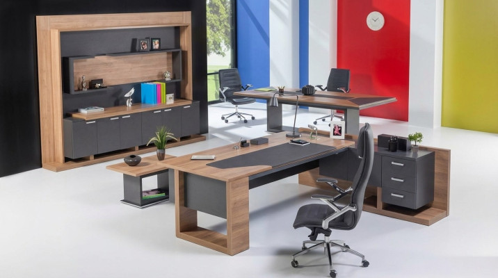 Desk Office Furniture Corner Desk Coffee Table Filing Cabinet 3-piece Set