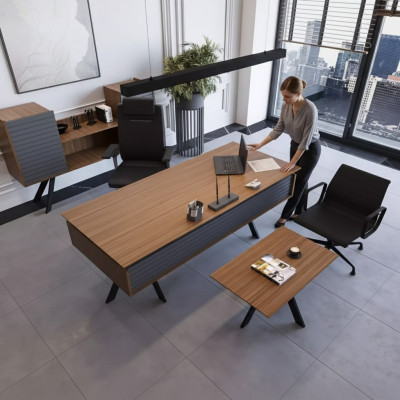 High-quality, elegant office set in a modern style made of sturdy wood.