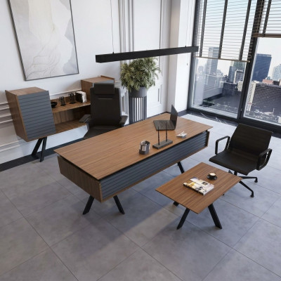 High-quality, elegant office set in a modern style made of sturdy wood.