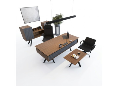 High-quality, elegant office set in a modern style made of sturdy wood.