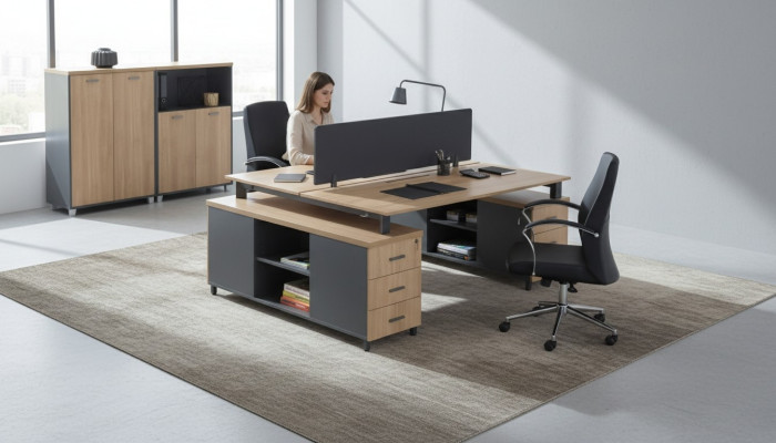 Desk 6 Drawers Modern Study Room Furniture Wooden Table Luxury