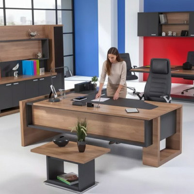 Office corner desk furniture desk furnishing wooden table executive desk