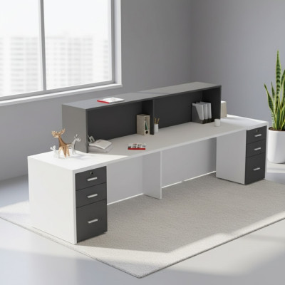 Luxurious reception desk in modern style made from high-quality materials