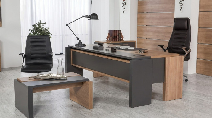 Desk set filing cabinet cabinet with coffee table office furniture 3-piece set.