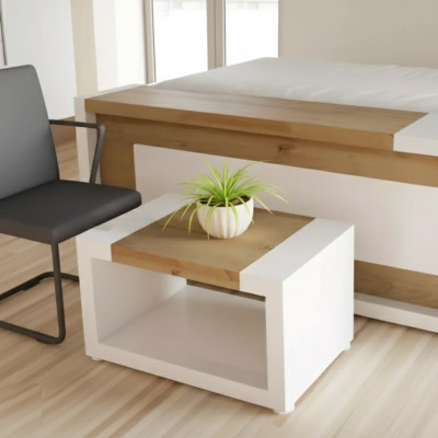 Designer white coffee table luxury wood table living room furniture side table