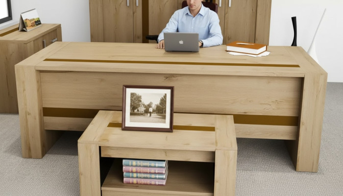 Designer brown desk luxury office furniture study modern