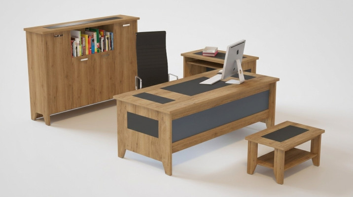 High-quality, elegant office set in modern style made from sturdy wood