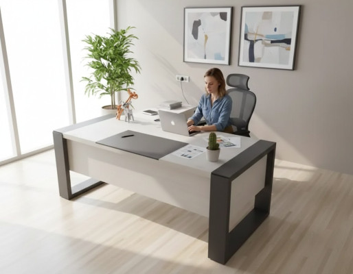 Modern white desk designer office furniture wood table study room