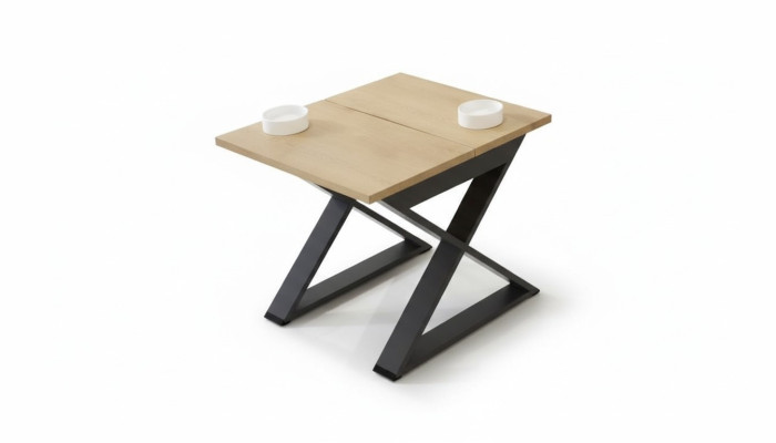 Designer square brown coffee table side table end table