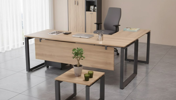 Exclusive corner desk office furniture brown corner table study room new