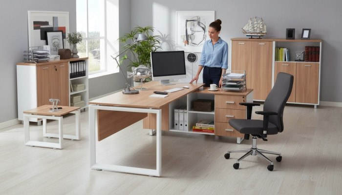 Office furniture desk filing cabinet coffee table 4-piece set furnishing