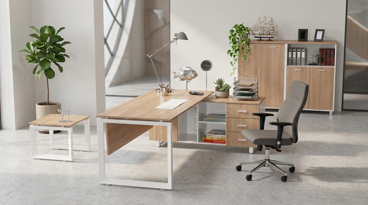 Office furniture desk filing cabinet coffee table 4-piece set furnishing