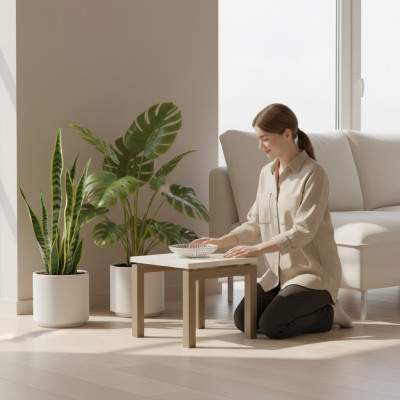 Modern small coffee table square side table design wooden furniture