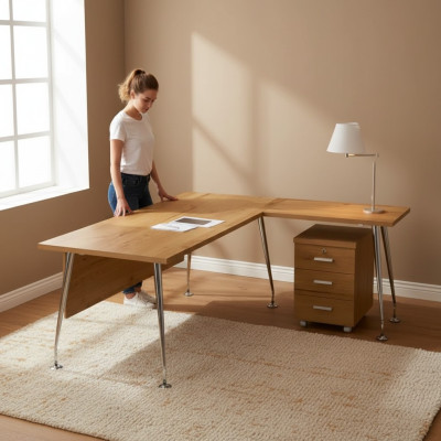 Classic office furniture designer corner desk work table wooden furniture