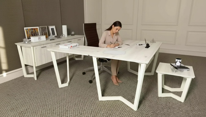 Desk Office Cabinet Corner Desk Office Set Filing Cabinet 3-piece.