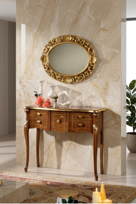 Classic console table brown wooden table living room designer furniture