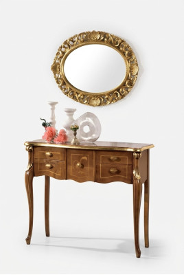 Classic console table brown wooden table living room designer furniture