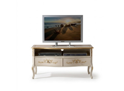 Classic White RTV Cabinet Wooden Furniture Living Room Console Design