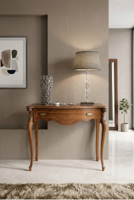 Brown luxury console table, drawer wooden furniture, bedroom design new