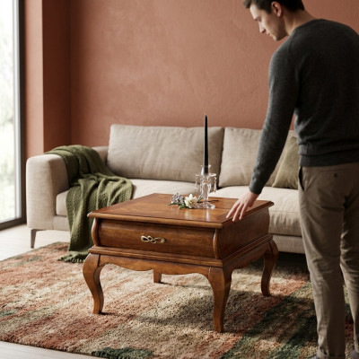 Classic living room coffee table drawer wooden furniture style design new