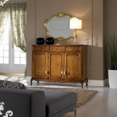 Sideboard brown wooden cabinet classic style living room dresser dressers
