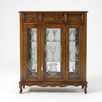 Classic furniture design brown display case glass cabinet elegant luxurious new