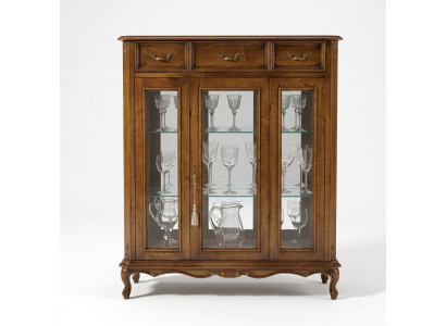 Classic furniture design brown display case glass cabinet elegant luxurious new