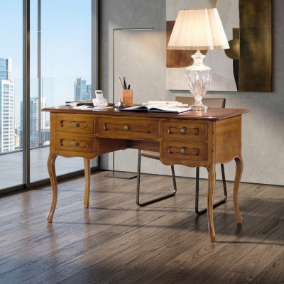 Brown office desk luxury study furniture wooden desk classic