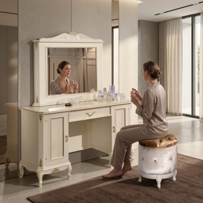 Chic white dresser mirror classic furniture set of sideboard dressers