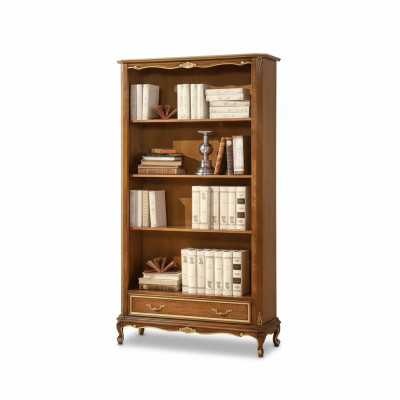 Bookshelf for the living room Classic brown furniture Wooden shelves