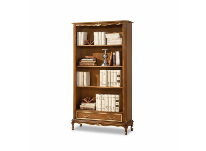 Bookshelf for the living room Classic brown furniture Wooden shelves