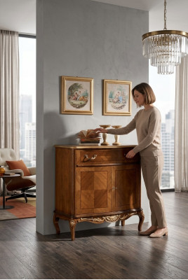 Brown classic dresser living room furniture wooden decor sideboard