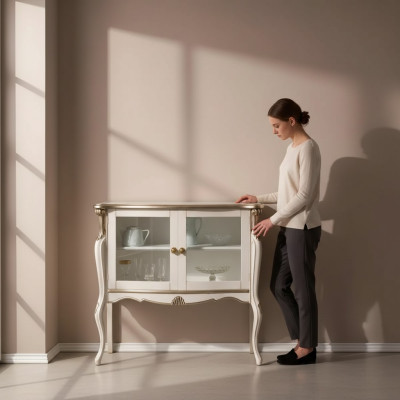 Classic luxury display cabinet living room wooden furniture showcase design furniture