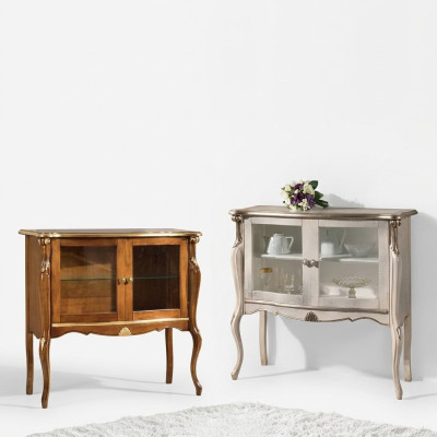 Classic luxury display cabinet living room wooden furniture showcase design furniture