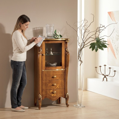 Classic Brown Display Cabinet Dining Room Furniture Luxury Sideboard Wooden Dresser