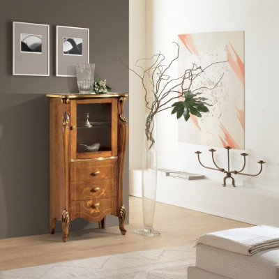 Classic Brown Display Cabinet Dining Room Furniture Luxury Sideboard Wooden Dresser