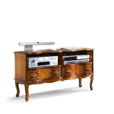 Classic lowboard TV stand RTV cabinet drawers wood design new
