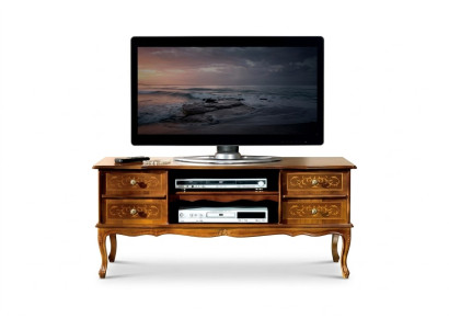 Classic brown RTV luxury TV cabinet lowboard with drawers wooden furniture
