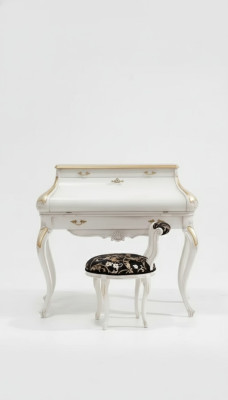 Makeup table white luxury console dresser wood classic design