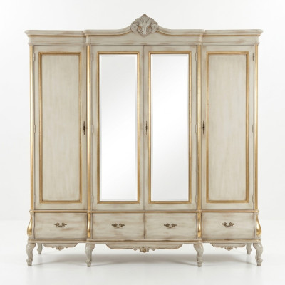 White luxury wardrobe solid wood furniture bedroom cabinets wardrobe