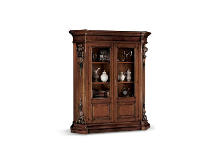 Solid wood brown bookshelf living room furniture brown luxury cabinet