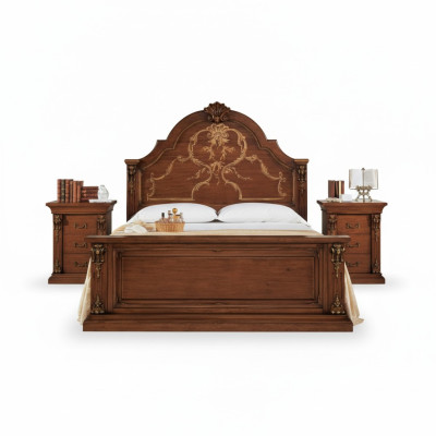 Bedroom bed wood 160x200 beds brown double bed furniture