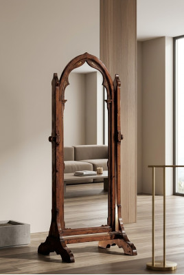 XXL mirror with wooden frame, large wall mirror, floor mirror, standing mirror