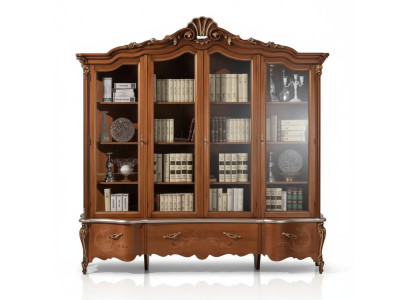 Classic luxury bookcase solid wood furniture display cabinet shelf cabinet